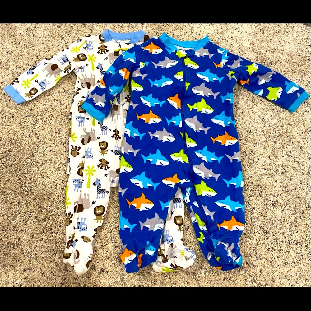 Set of 2 baby boy sleepers